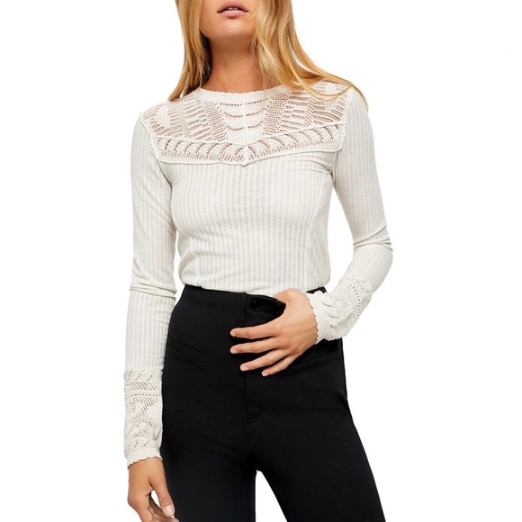 Free People Tops - Free People Colette Long Sleeve Natural Sweater